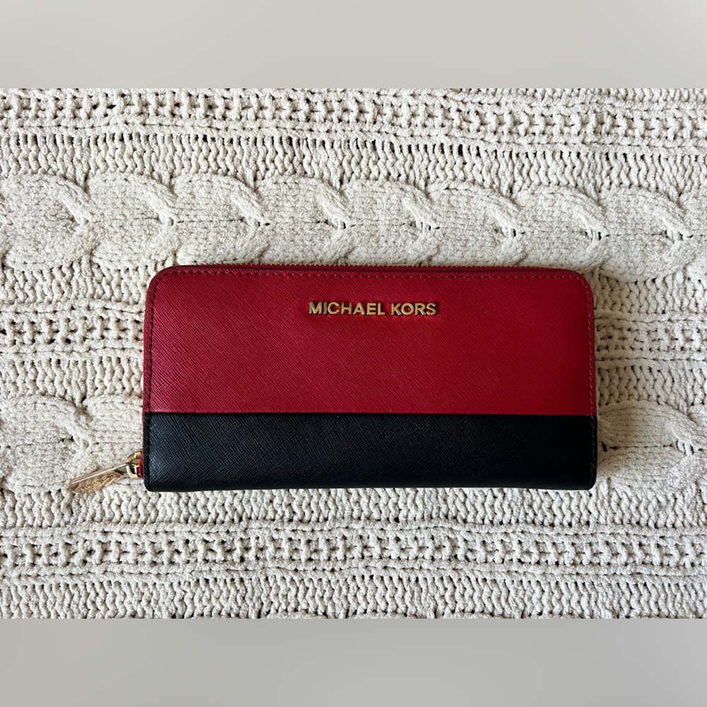 Michael Kors Two-Tone Red and Black Wallet